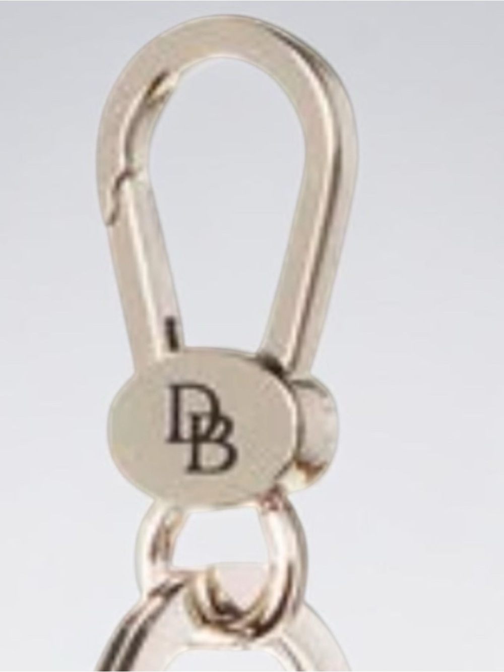 NWOT Dooney & Bourke Logo Keychain / Bag Charm in Silver-Tone Metal - Picture 5 of 9